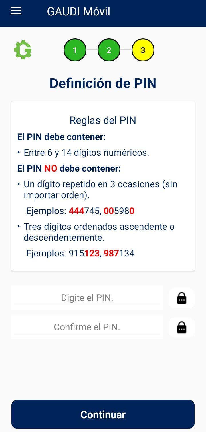 El PIN para la firma digital para el móvil debe tener entre seis y 14 números. 