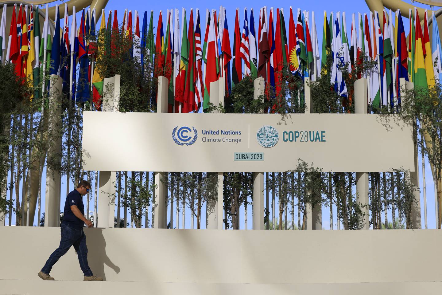 Bandera de los países participantes en la COP28 del 2023.