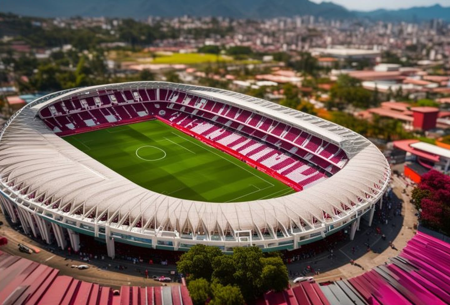 Estadio de Saprissa dentro de 50 años según Stable Diffusion | El Financiero