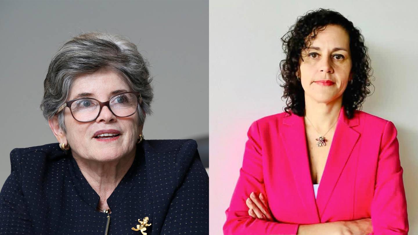 La superintendenta de Entidades Financieras, Rocío Aguilar (izquierda), fue denunciada penalmente por la gerente general del Banco Central, Hazel Valverde (derecha).
