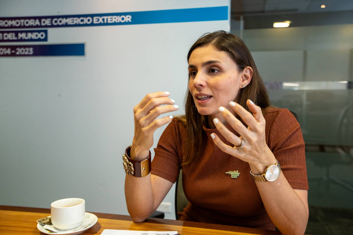 24/10/2023, San José, Escazu, oficinas de PROCOMER, entrevista con Laura López, la gerente general de PROCOMER.