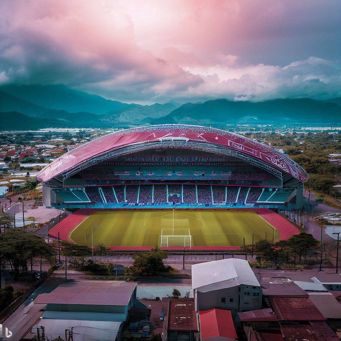 Estadio de Saprissa en el año 2073 según Bing Image Creator | El Financiero
