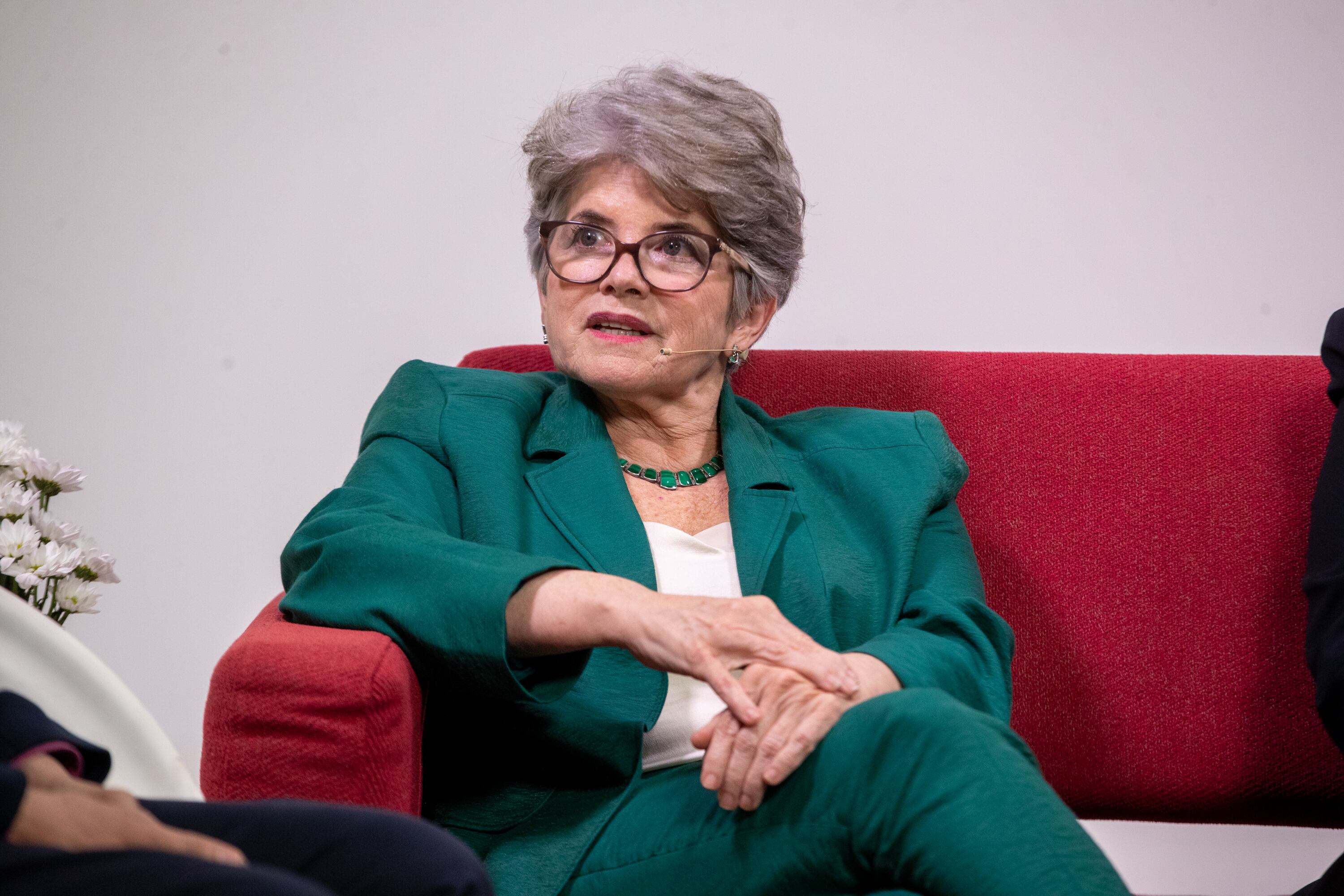 30/11/2023, San Jose, Estudio Fotográfico de Grupo Nación, Foro de Pensiones de El Financiero dirigido por Sergio Morales con los invitados Rocio Aguilar de la Superintendencia de Pensiones, Héctor Maggi gerente general de la operadora de pensiones de la CCSS y Luis Rosero-Bixbi Demógrafo