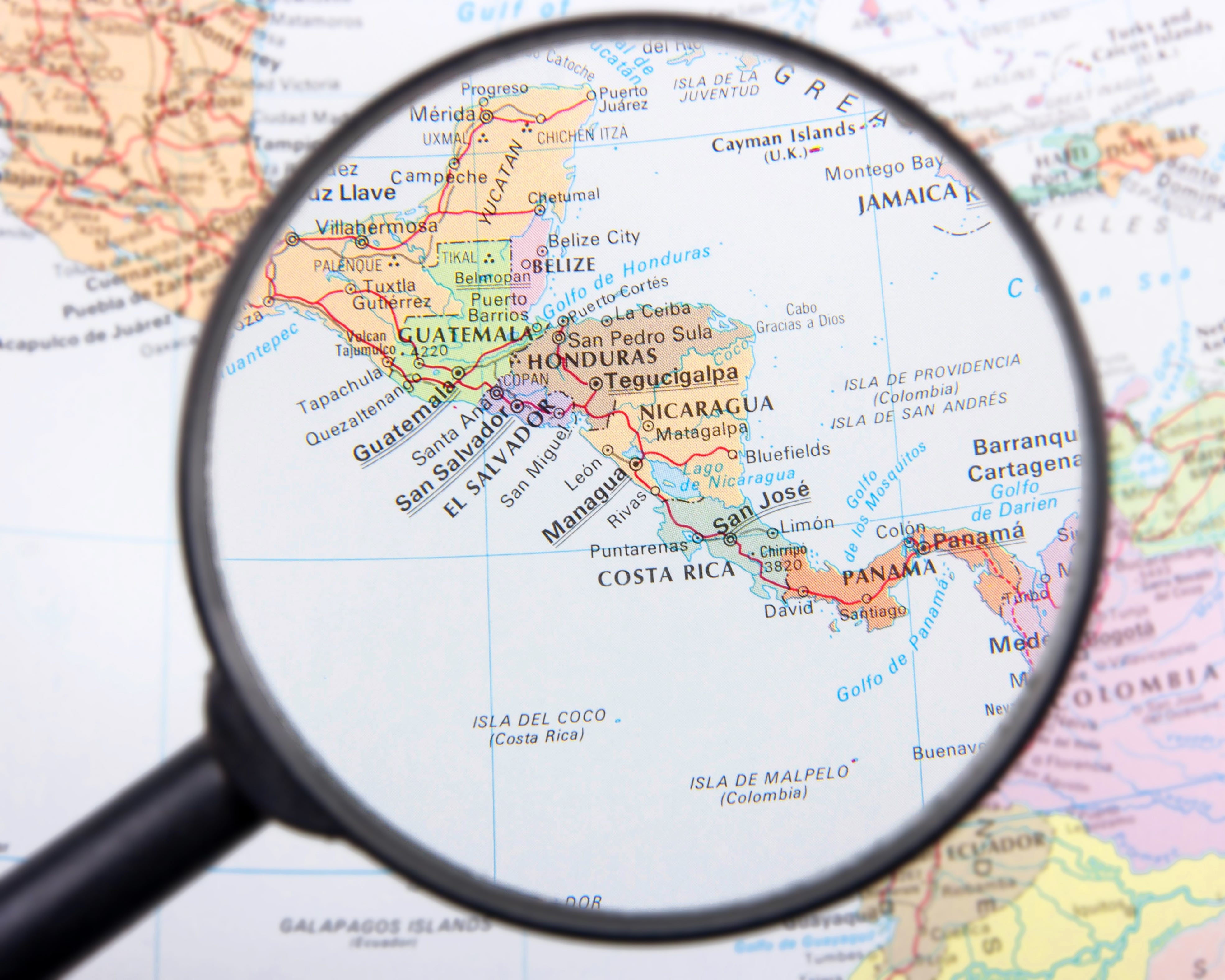 Mapa de América Central, mapa de Centroamérica