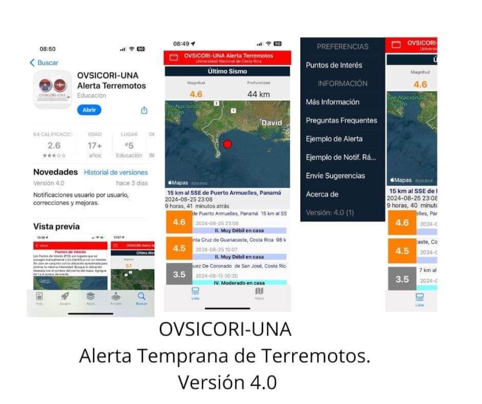 La aplicación gratuita del Ovsicori está disponible para Android y iPhone, utiliza más de 100 estaciones sismológicas en tiempo real y puede enviar una alerta antes de que lleguen las ondas más fuertes de un terremoto.