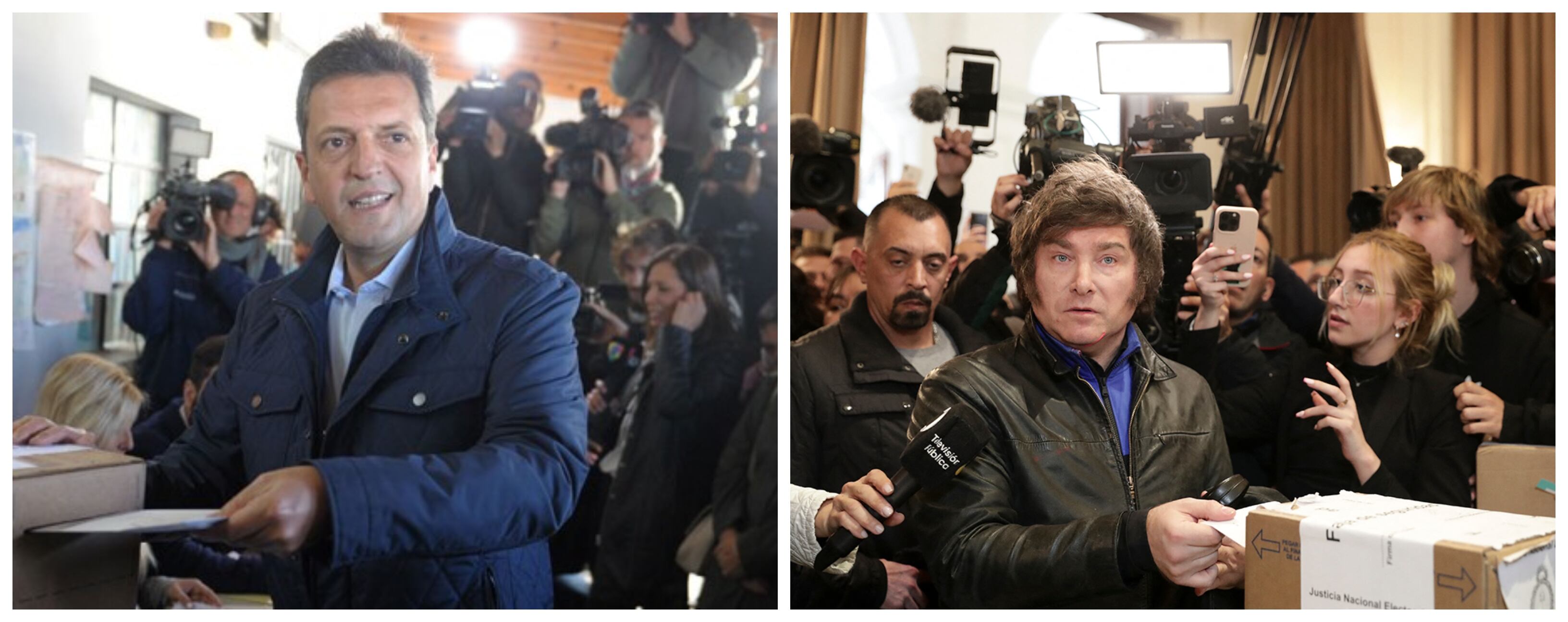 Milei y Massa Votando