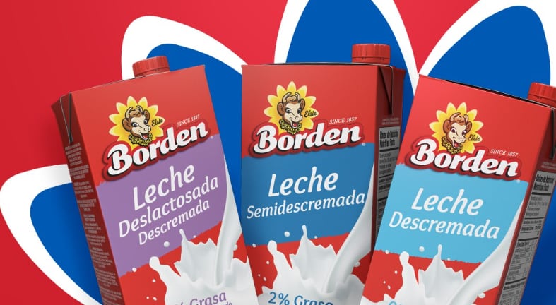 En la imagen las cajas de leche Borden