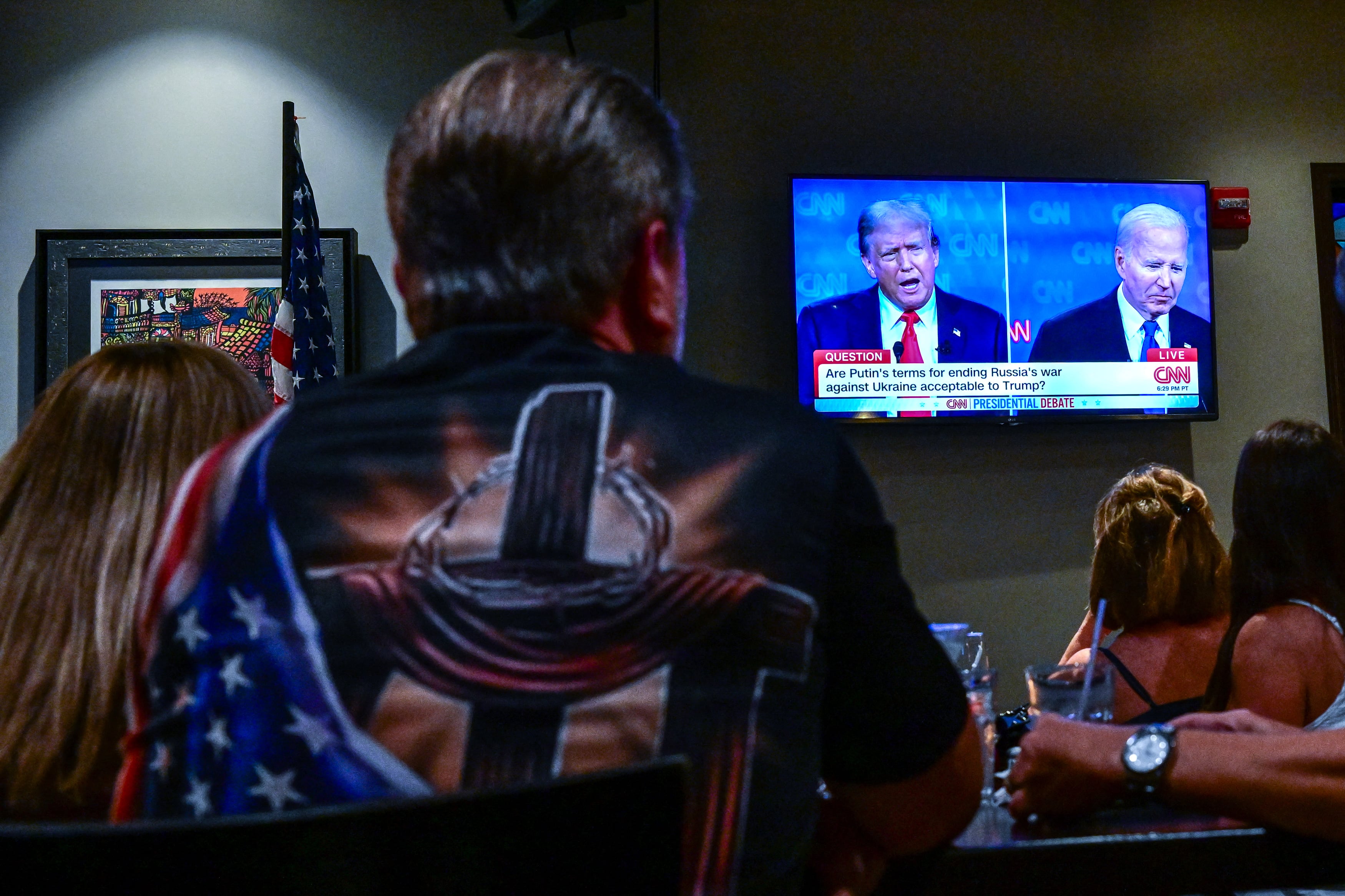 Debate presidencial del 27 de junio entre Joe Biden y Donald Trump. 2024. AFP.
