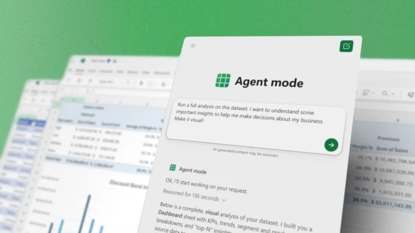Microsoft ha lanzado un nuevo Modo Agente en las aplicaciones de Office, que puede generar hojas de cálculo en Excel y documentos complejos en Word, mediante una única instrucción, además de lanzar un nuevo Agente de Office en el chat de Copilot.