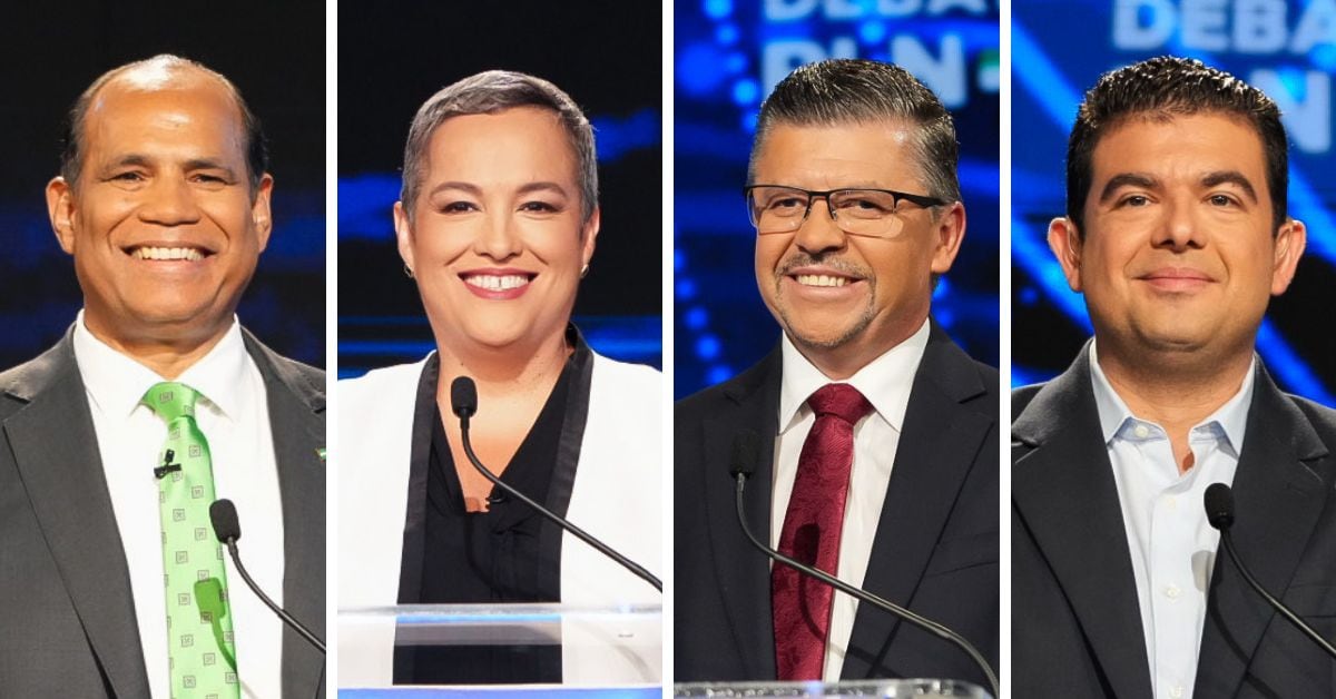 Los cuatro precandidatos en debate Repretel