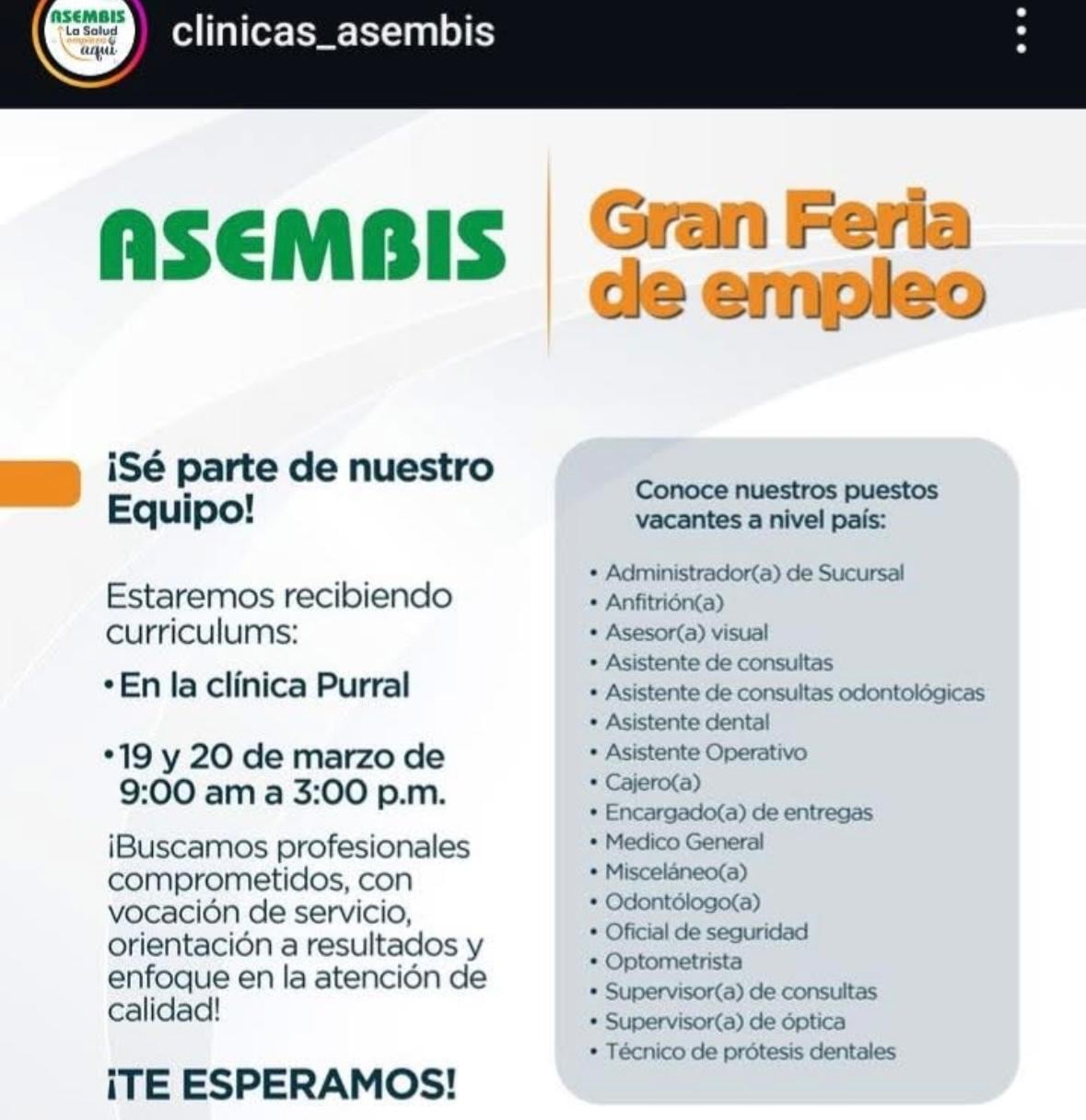 feria de empleo en Asembis