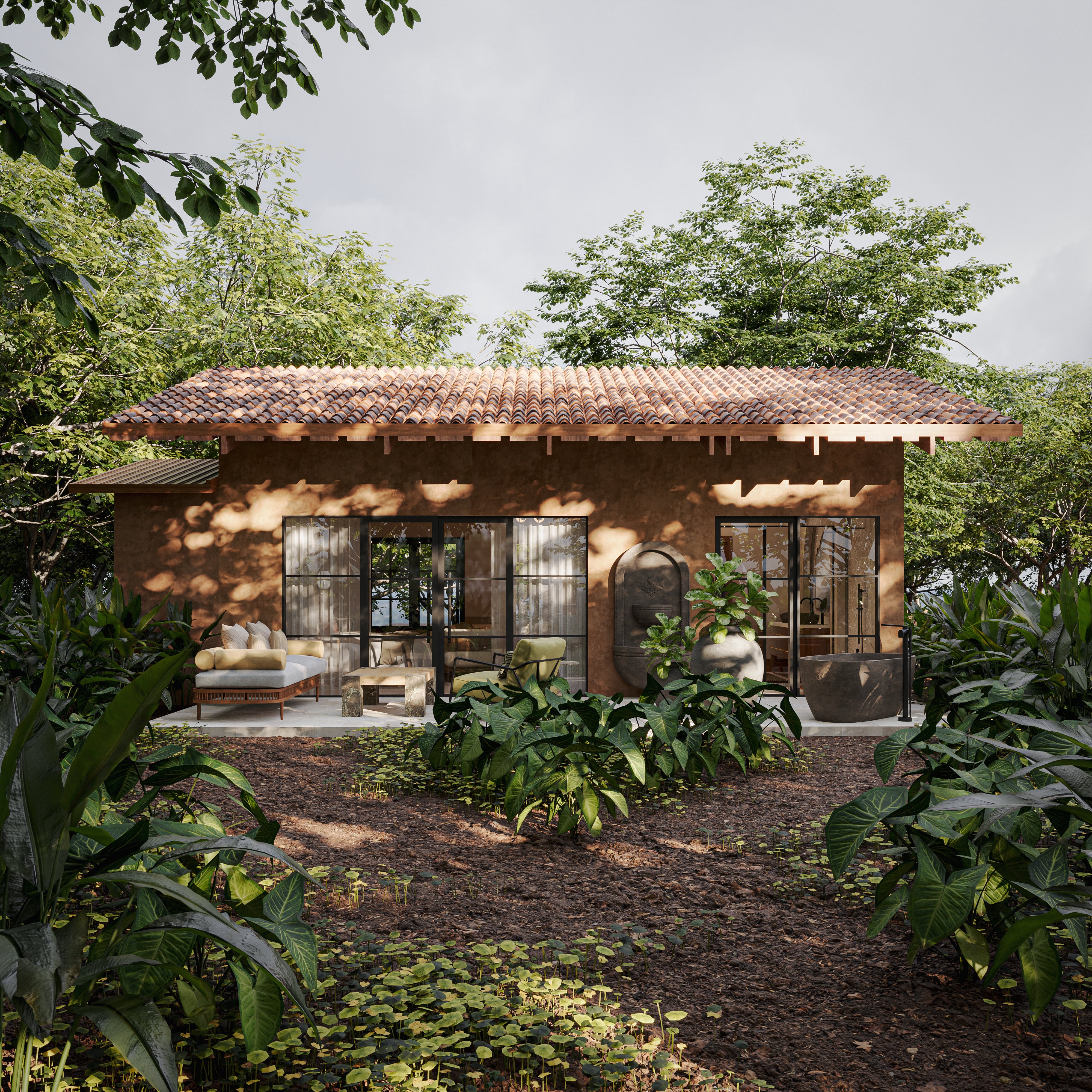 Algunas de las villas cuentan con su propia terraza, ofreciendo una experiencia de mayor exclusividad.