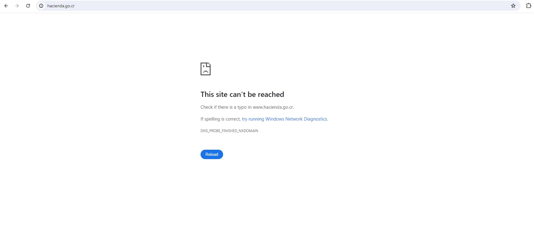 Hacienda, sitio web, caida