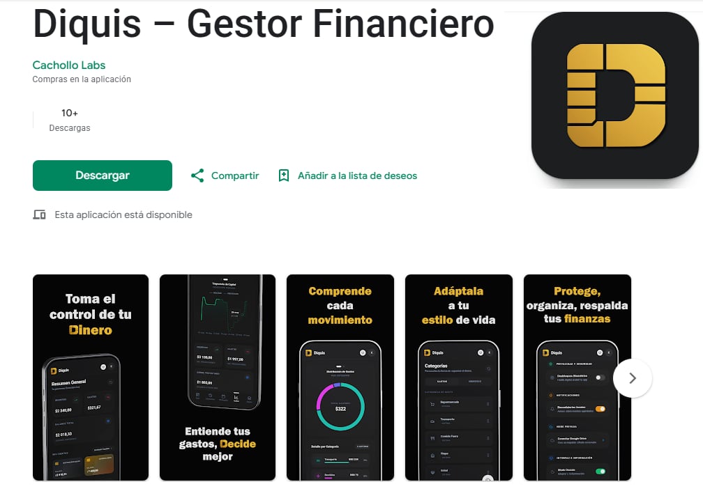 Diquis, app