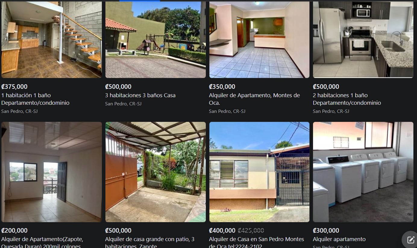 Venta de casas en Marketplace de Facebook.