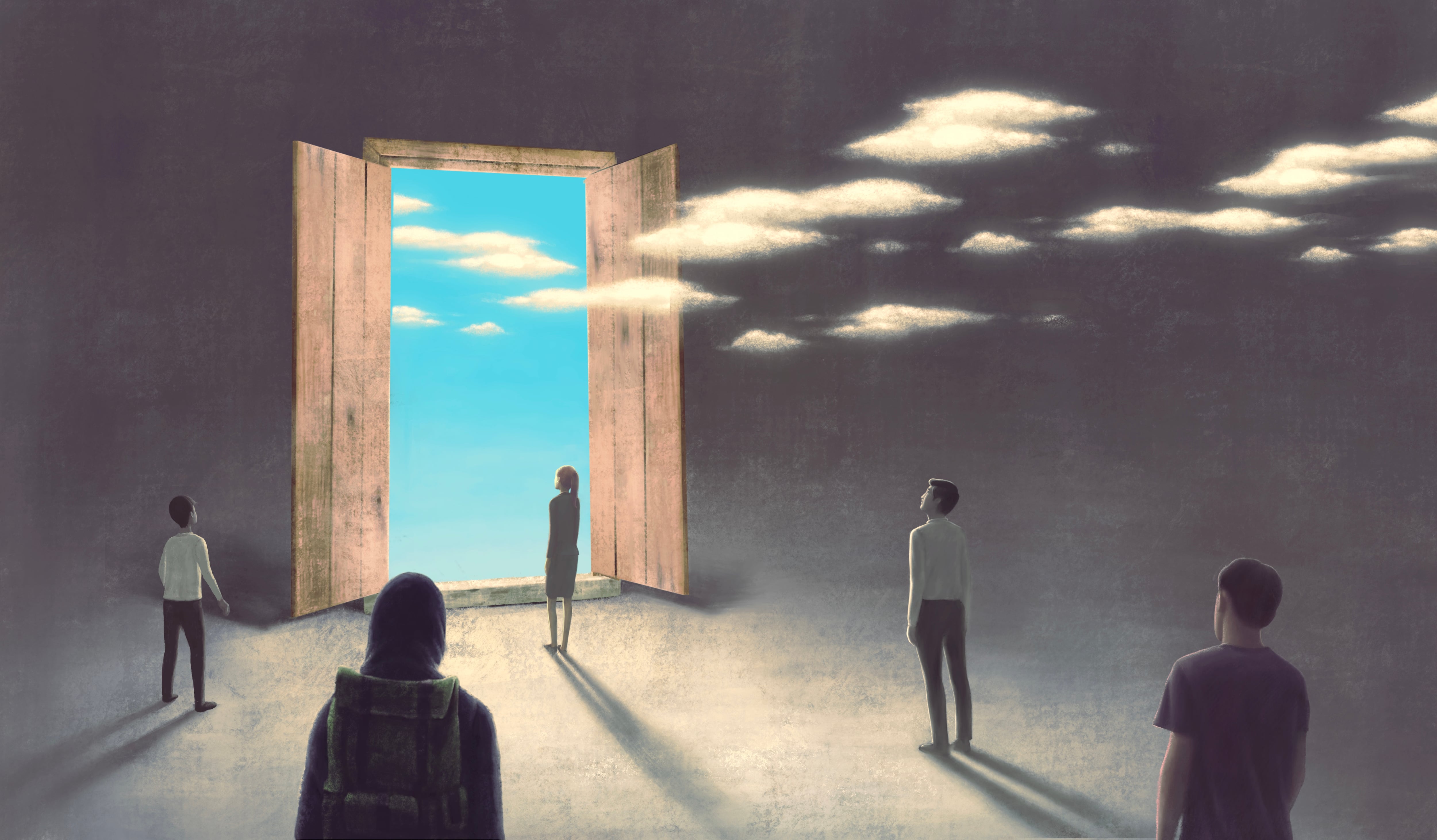 Futuro, esperanza, democracia, libertad, éxito, el mañana, salir de las sombras