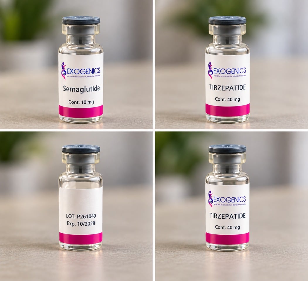 El Ministerio de Salud decomisó viales de semaglutida y tirzepatida marca Exogenics por carecer de registro sanitario y desconocer su origen.