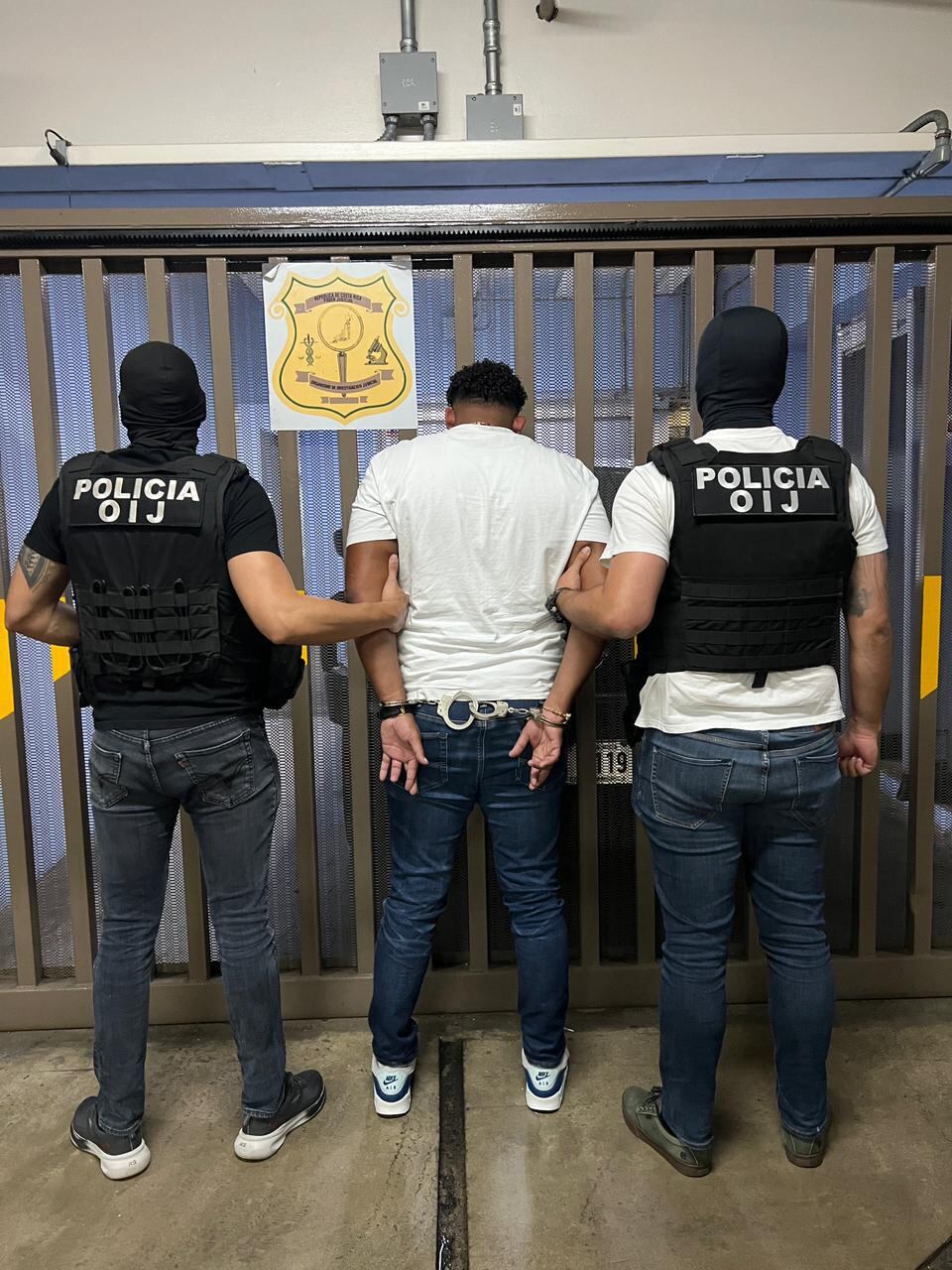 Jordie Picado Grijalba alias Noni, fue trasladado hasta las celdas del OIJ en el I Circuito Judicial de San José, tras su detención con fines de extradición.