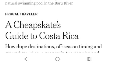 El “New York Times” buscó una Costa Rica barata para vacacionar y esto fue lo que encontró