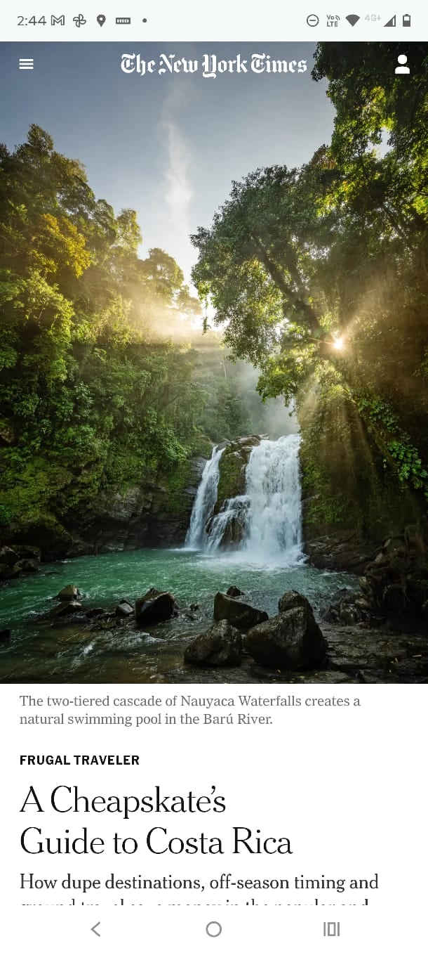 Reportaje del New York Times sobre Costa Rica