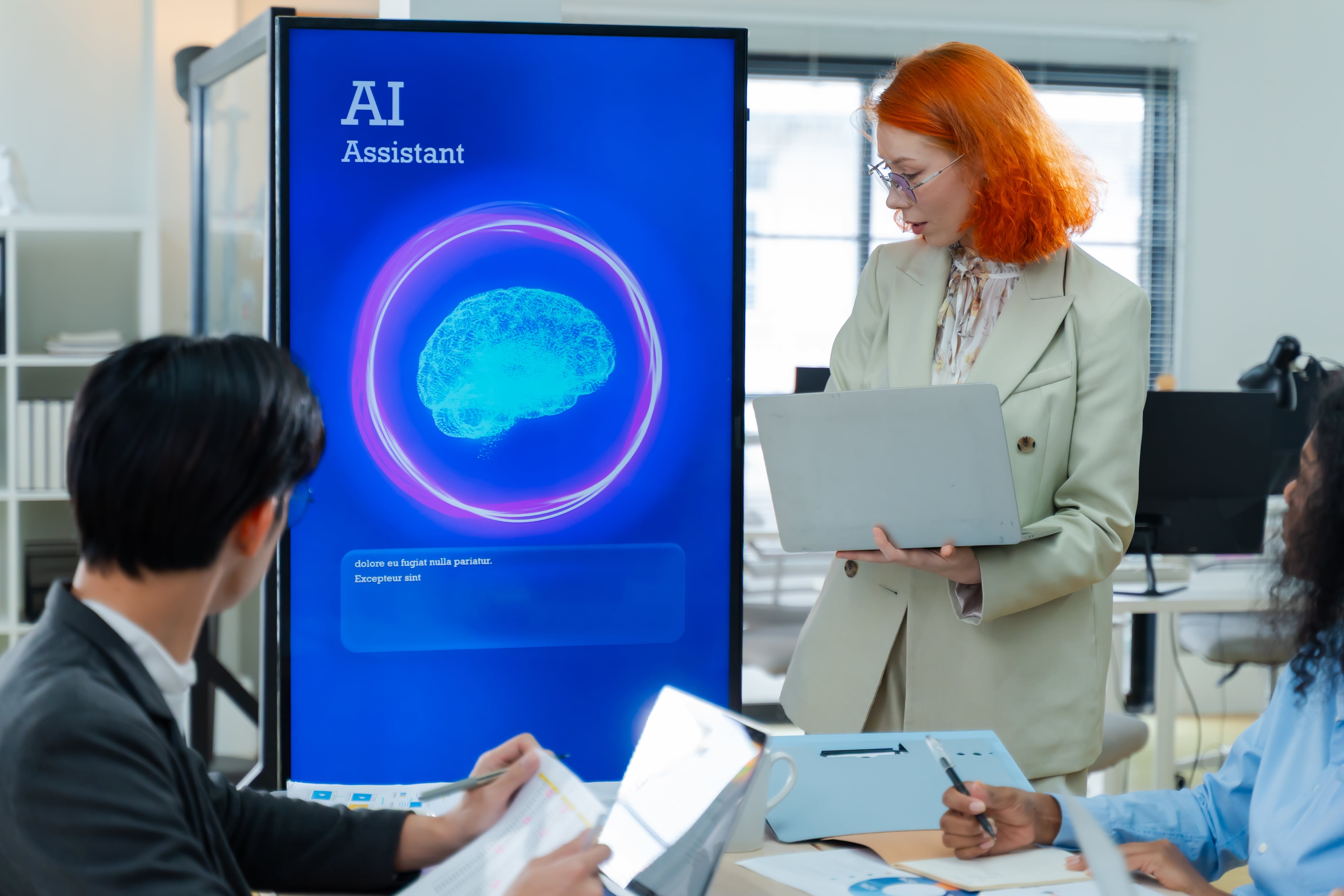 Pantalla con la palabra IA o AI