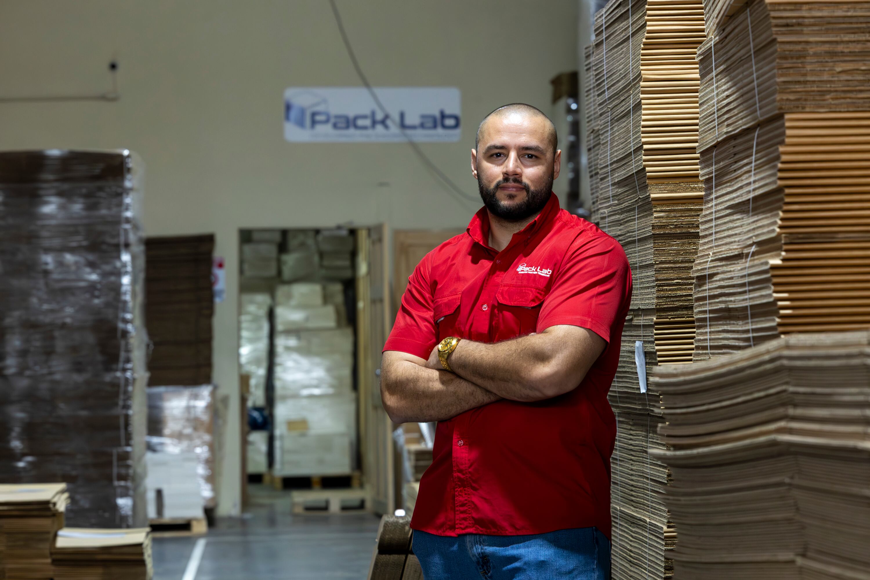 05/11/2024, Alajuela, El Coyol, Zona Franca Bes, entrevista con Roy Rodríguez, uno de los fundadores de Pack Lab, una empresa que se dedica a la creacion de empaques de cartón para distintos productos.