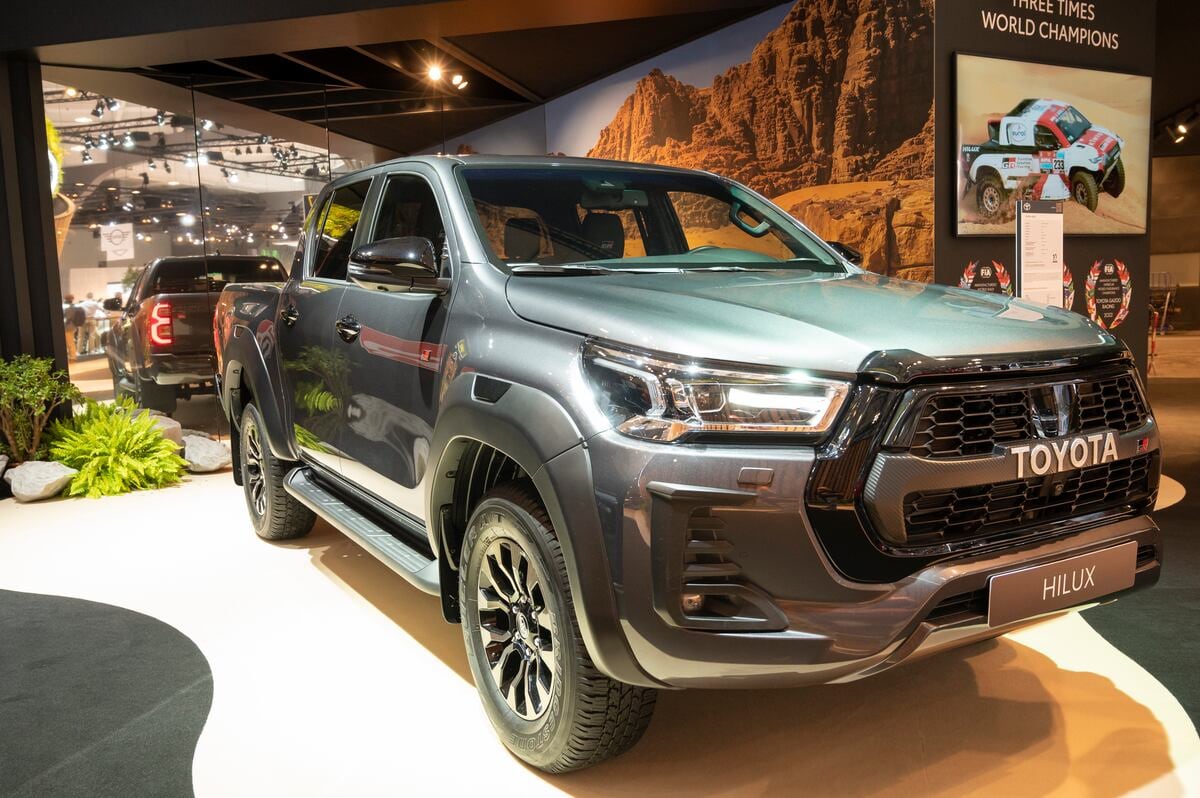 Una Toyota Hilux expuesta en Bruselas, Bélgica en 2023.