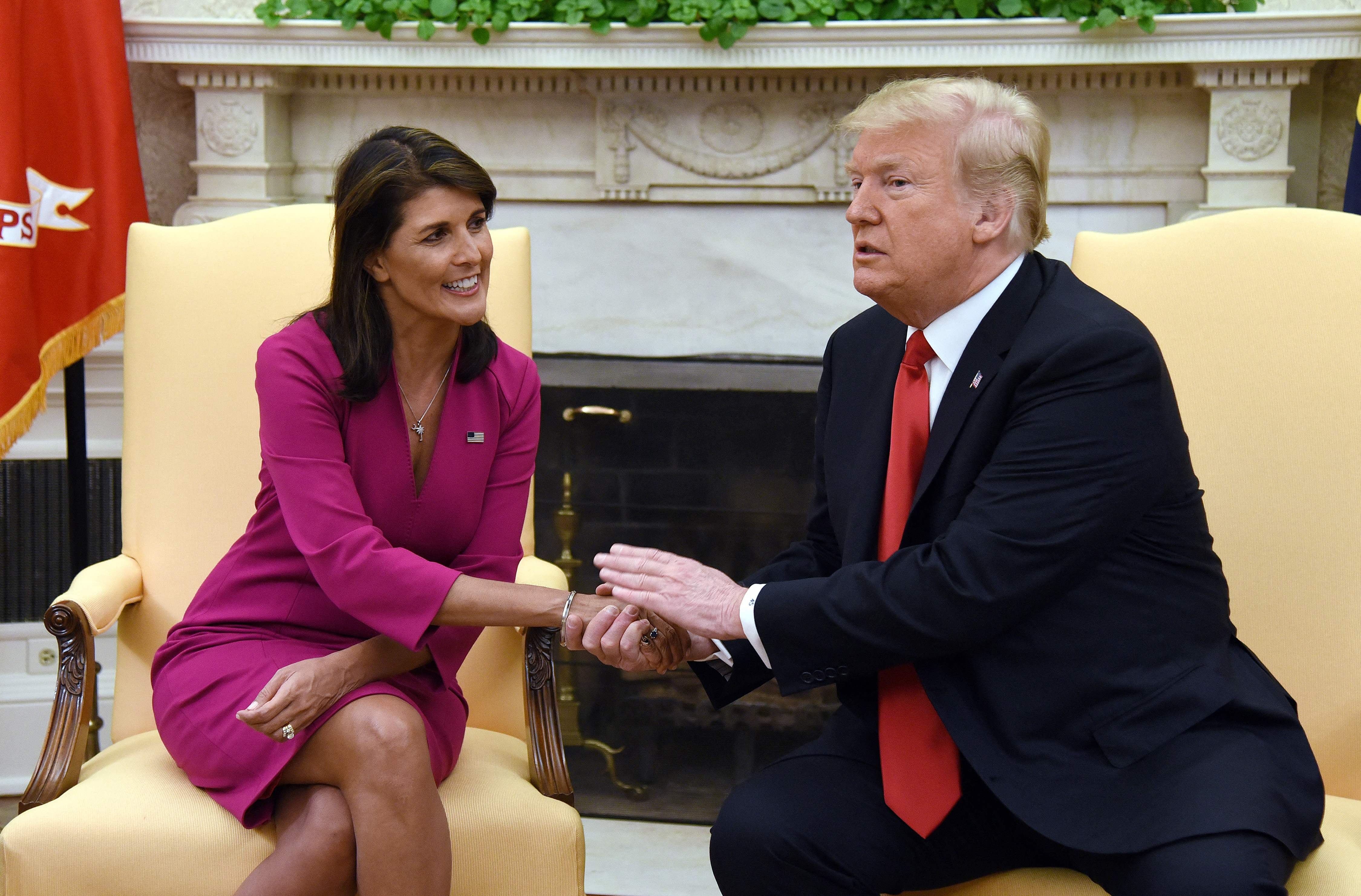 Nikki Haley, es la rival de Donald Trump en la contienda republicana durante las primarias en los Estados Unidos. Esta imagen fue tomada en el 2018.