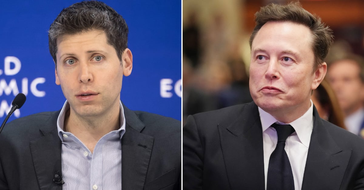 Sam Altman y Elon Musk en eventos públicos.