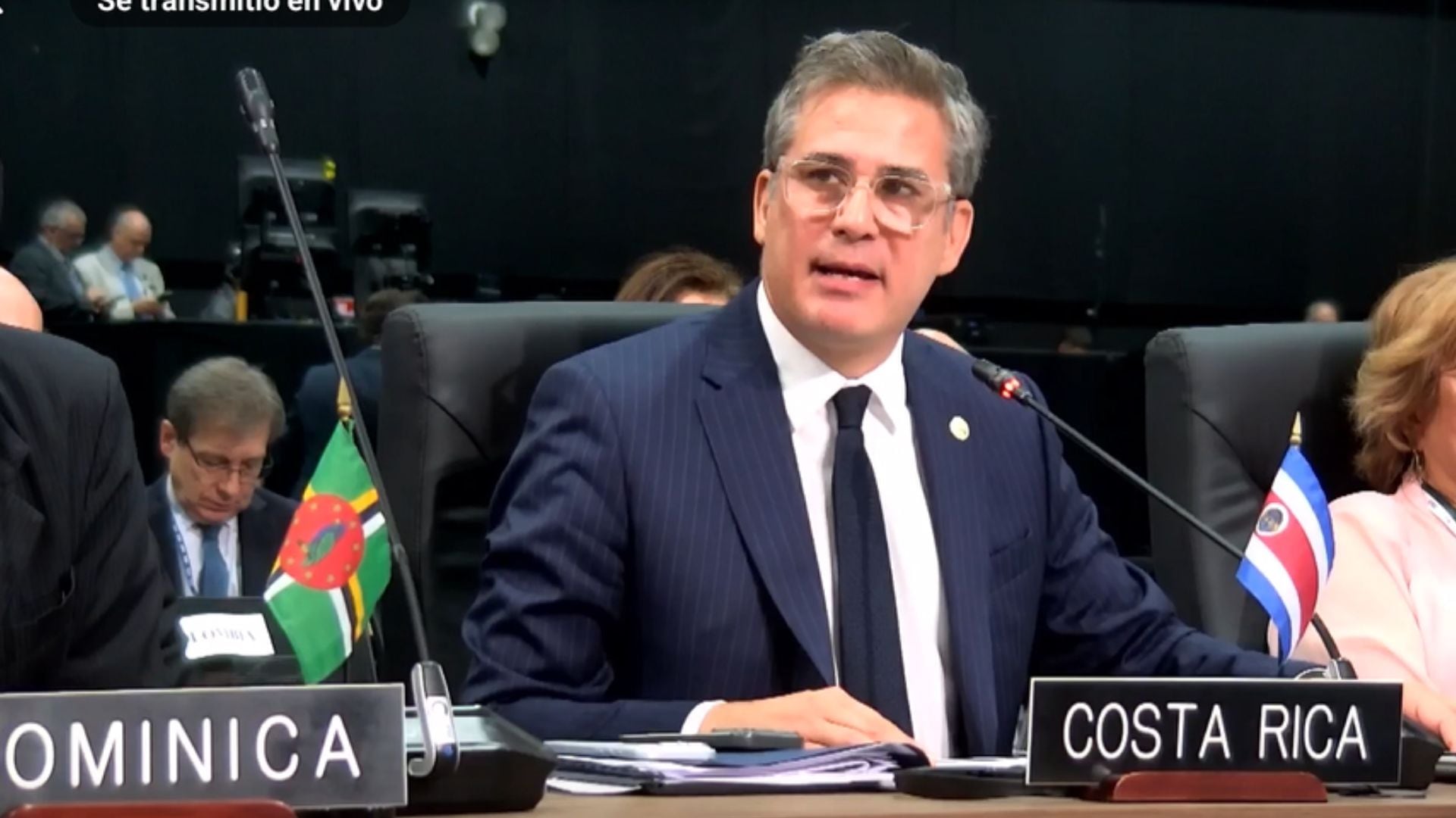 Canciller Manuel Tovar durante la Asamblea General de la Organización de los Estados Americanos (OEA).