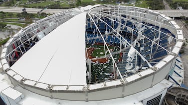 Huracán Milton destruyó el techo del estadio de los Tampa Bay Rays
