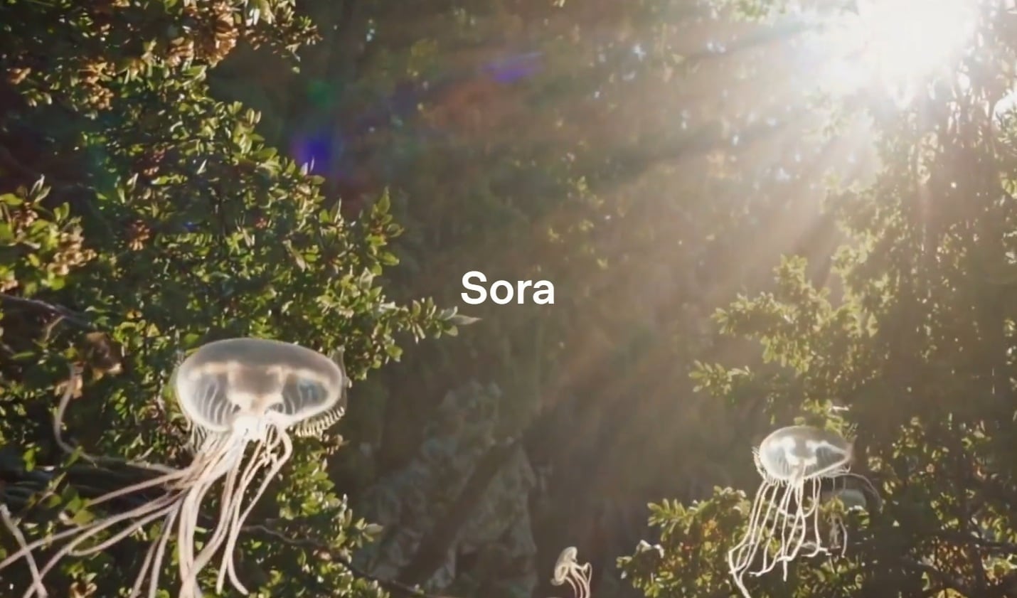 En la imagen el logo de Sora