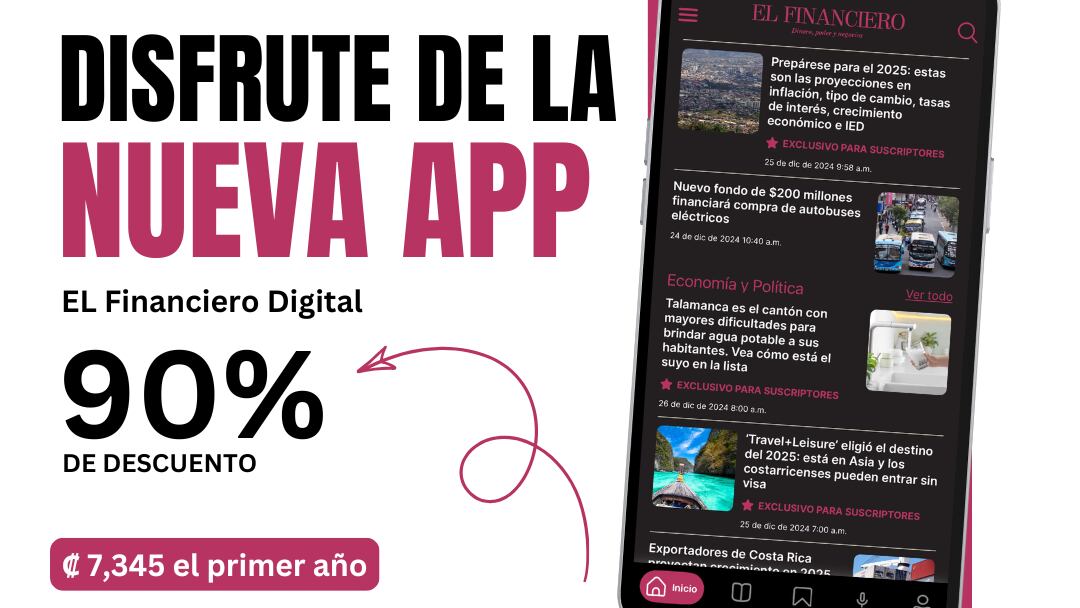 Lanzamiento de la 'app' de 'El Financiero' viene con un descuento del 90%.
