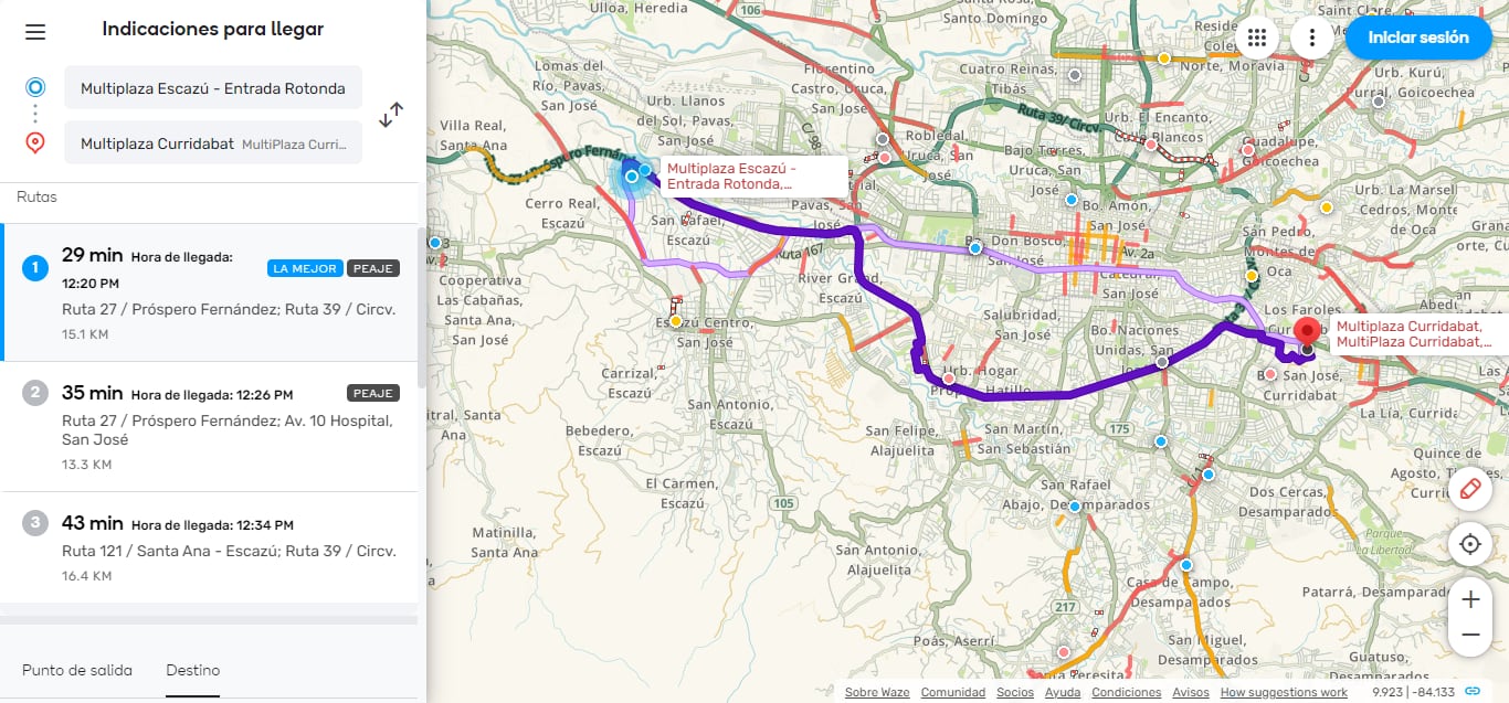 Ruta Escazú - Curridabat