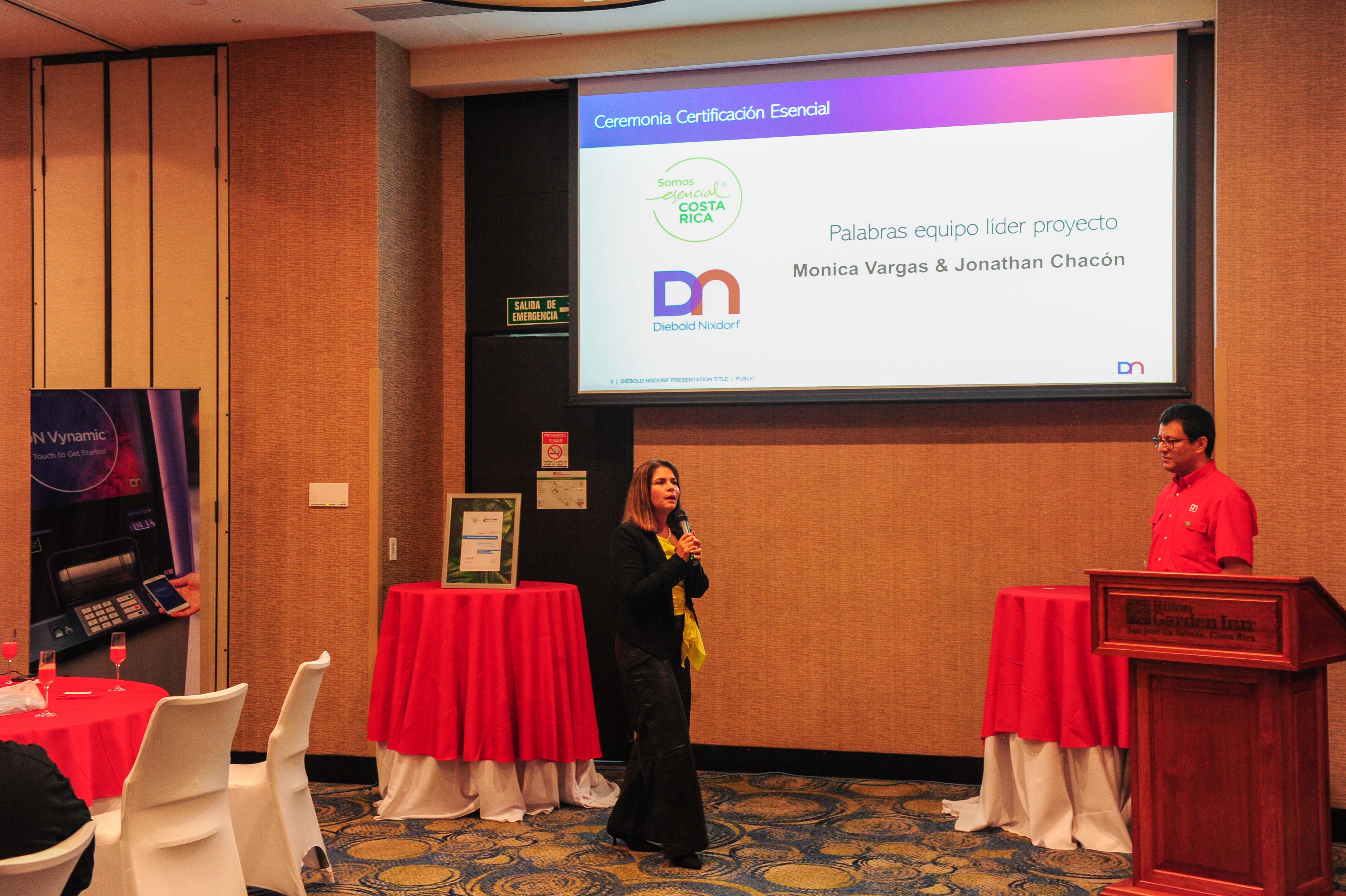 13/03/2025 Hotel Hilton Garden, Sabana, cobertura Lab de Ideas Financiero nota audiovisual Diebold Nixdorf, acto formal de la entrega de la certificación “ESENCIAL Costa Rica” marca País. fotografía: Marvin Caravaca.