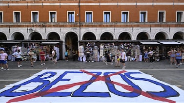 Boda de Jeff Bezos en Venecia convoca a famosos, pero no se frenan las protestas