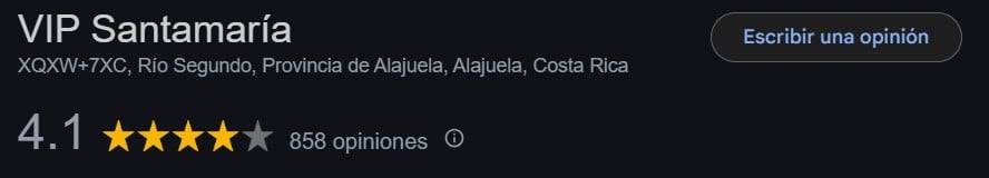 Valoración salas VIP