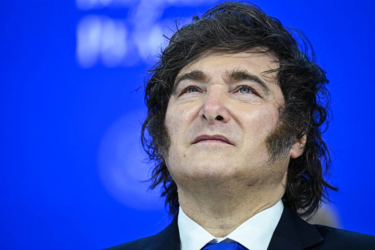 Javier Milei en el Foro Económico Mundial, en Davos, en enero de 2026.