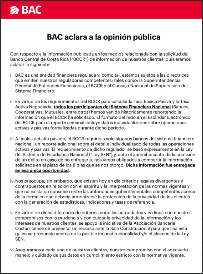 Comunicado BAC 12 de setiembre 2023