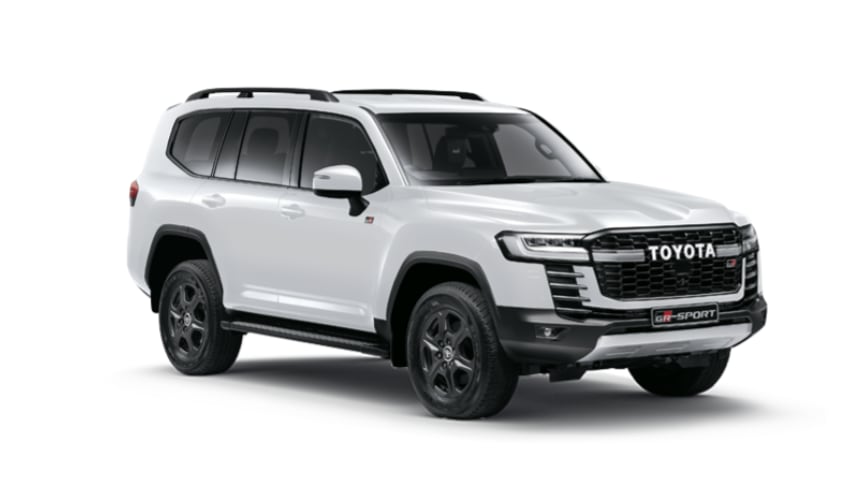 El Toyota Land Cruiser Station Wagon GR está disponible en color blanco, rojo oscuro, negro y tres tonos de gris.