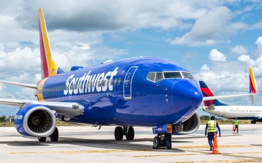 El vuelo WN 691, proveniente de Houston, aterrizó a la 12:51 p.m., de domingo 6 de junio, con 145 pasajeros a bordo. Cortesía ICT.