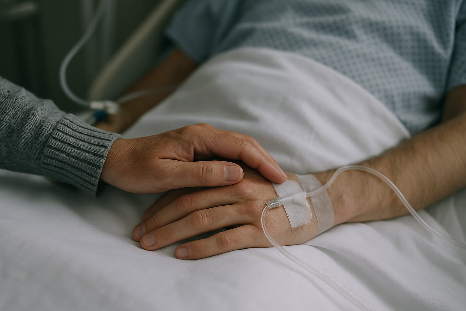 Hombre hospitalizado. Foto: Generada con Inteligencia Artificial