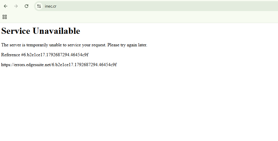 sitio web de INEC