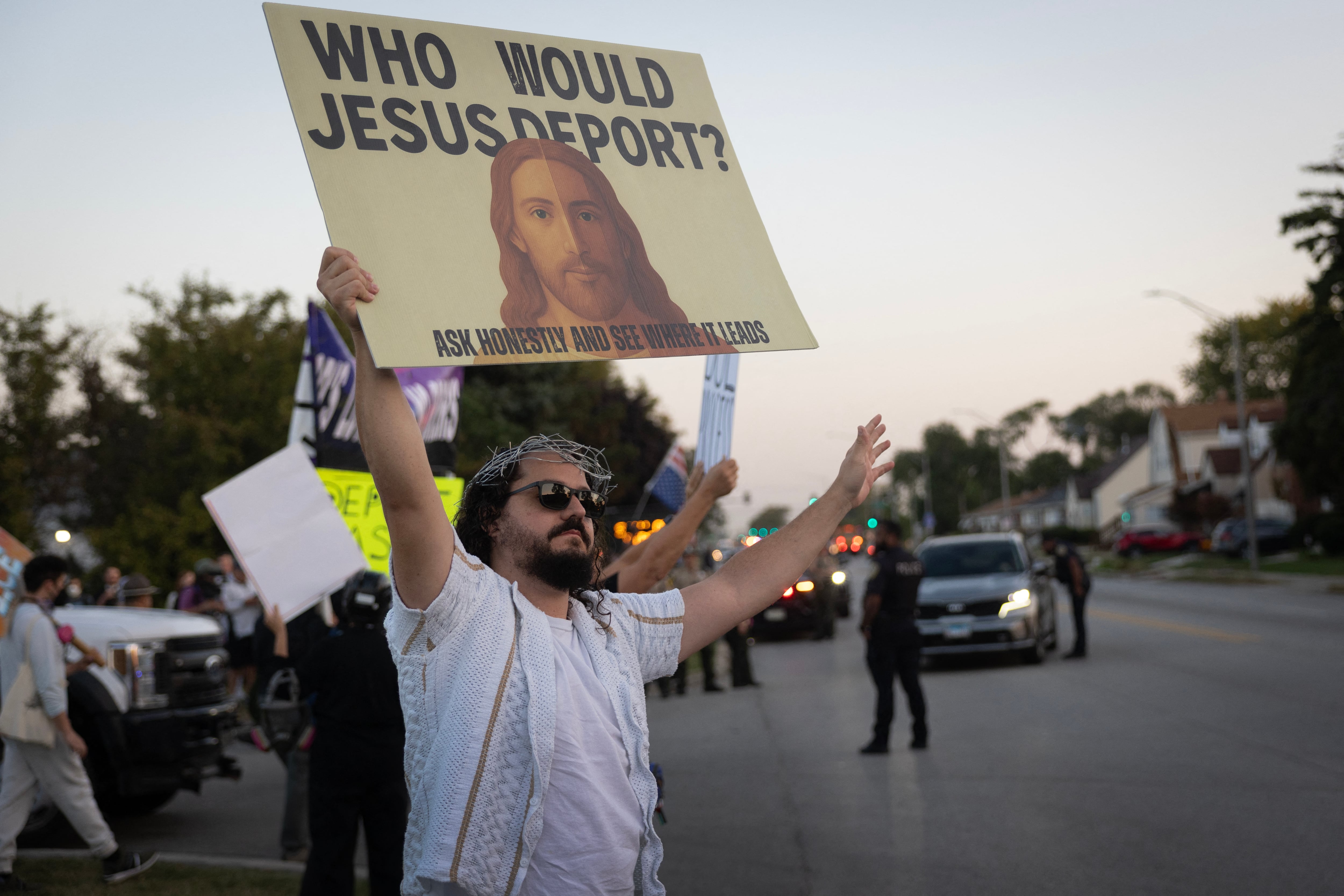 Protesters Demonstrate Outside Of Chicago-Area ICE Facility