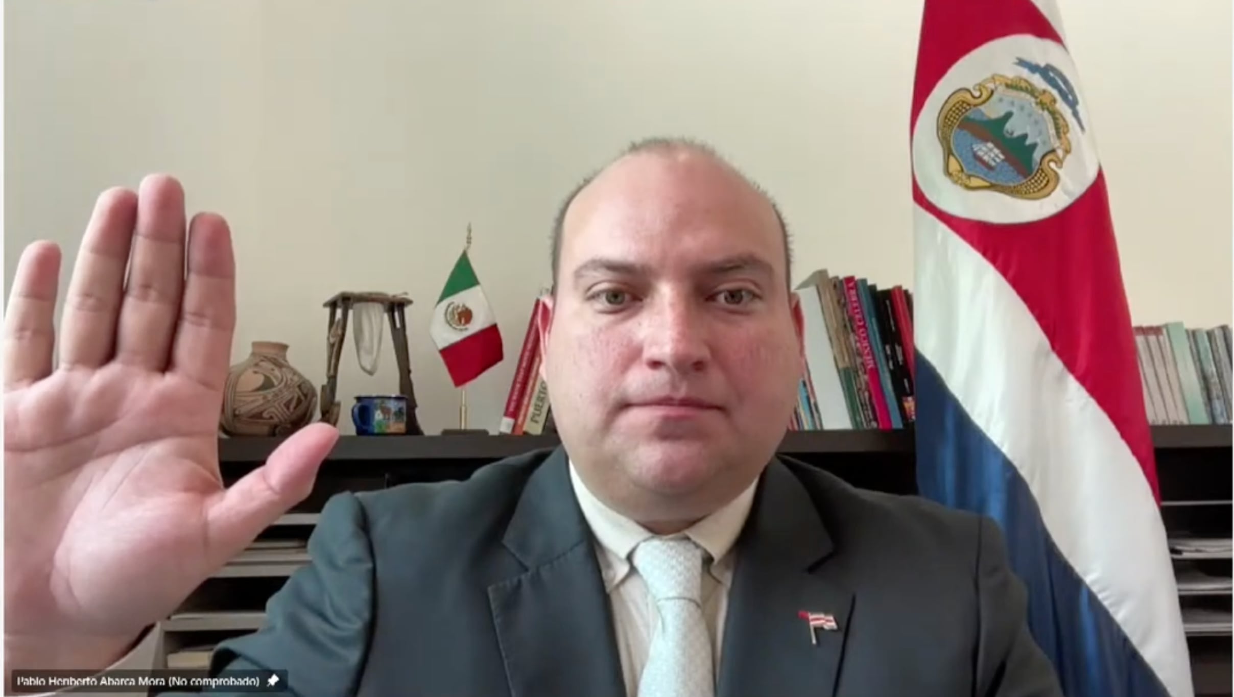 El embajador de Costa Rica en México, Pablo Heriberto Abarca, declinó atender las reiteradas solicitudes de información que le plantearon los diputados de la Comisión de Control de Ingreso y Gasto Público. Foto: Captura de pantall