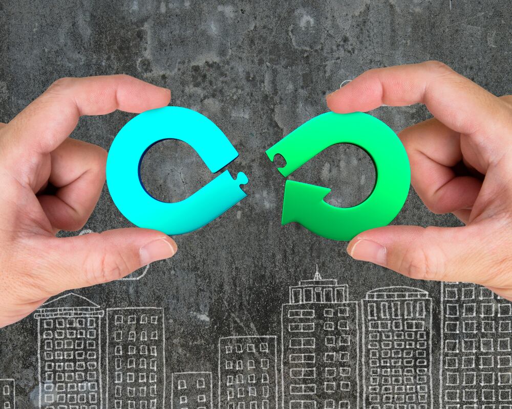 concepto de economía circular con el símbolo de infinito