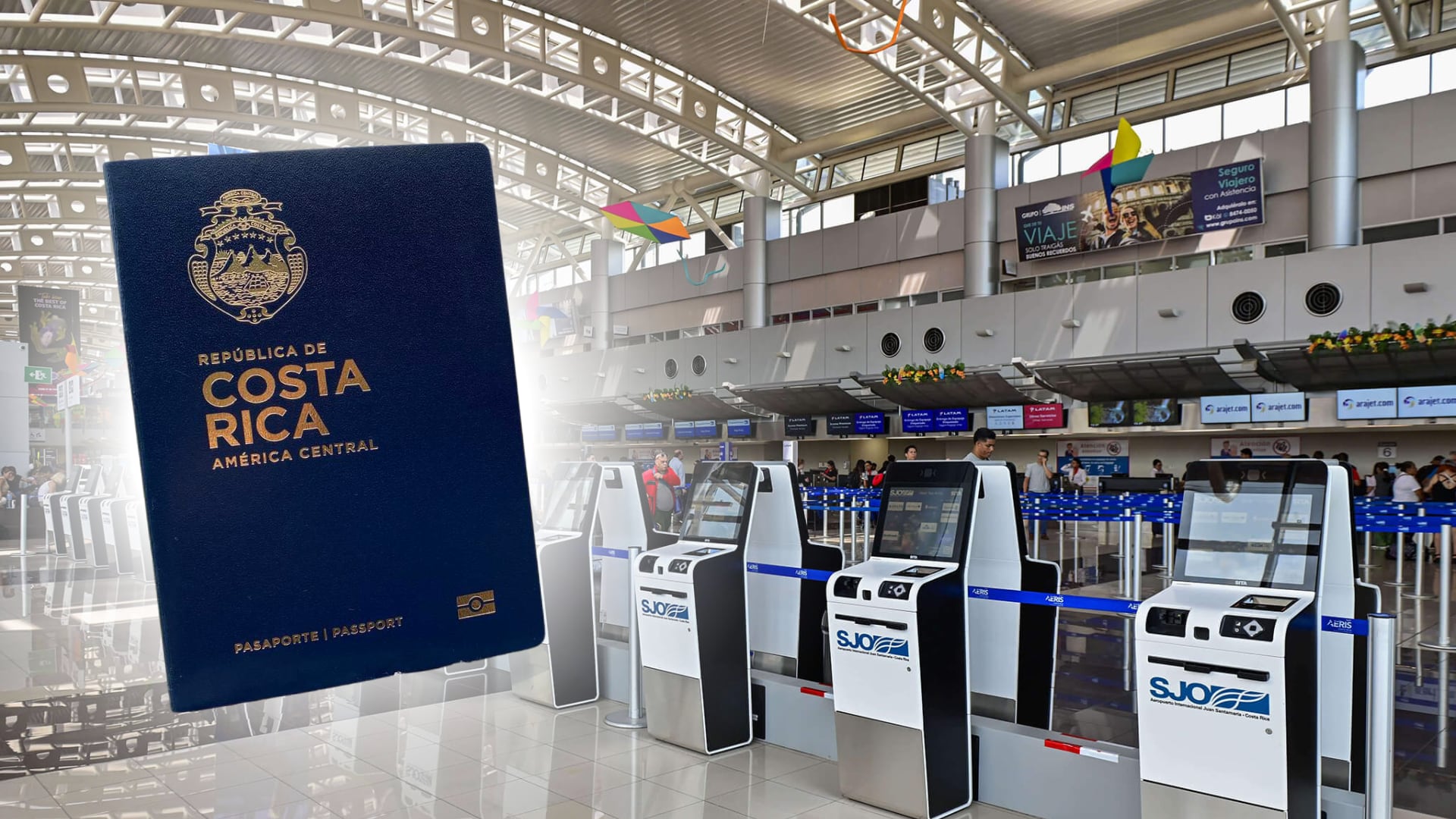Aeropuerto Juan Santamaría y pasaporte de Costa Rica